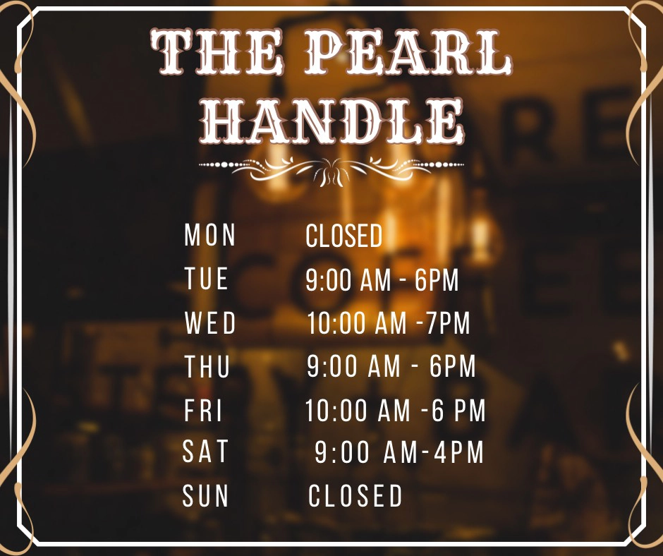 pearl-handle-barber-hours-blanco Graphic of pearl Handle Barber Shop Hours